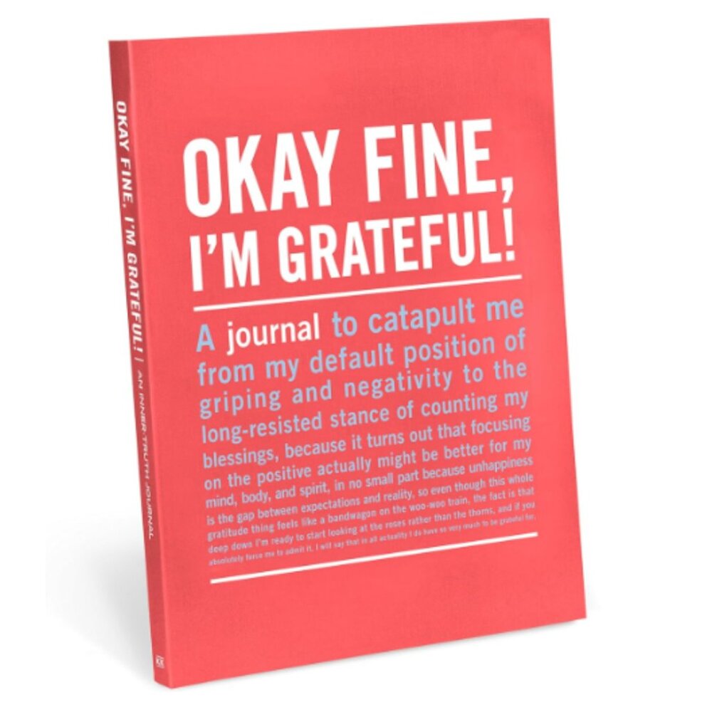 Knock Knock "Okay Fine, I'm Grateful!" Coral Gratitude Journal